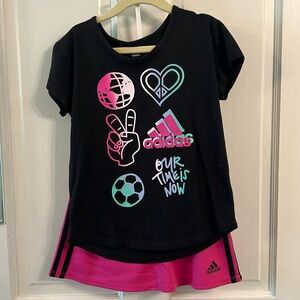 Adidas shirt and skirt set - 6 - like new condition!